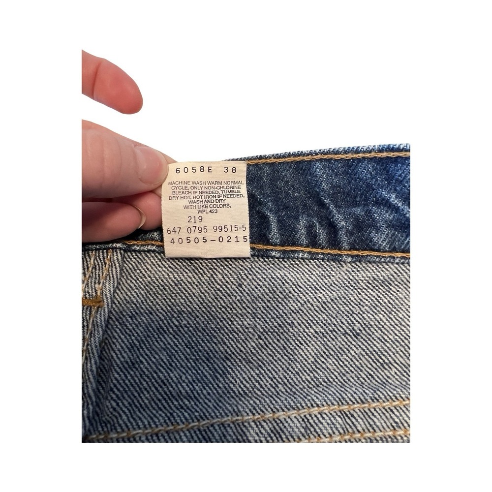 Vintage Levi's 505 Mens Orange Tab 36x32 Dark Straight Leg‎ 1995 Denim Jeans - Picture 3 of 7